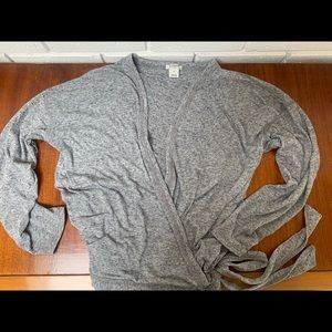 J. Crew Gray Wrap Sweater, Size Medium